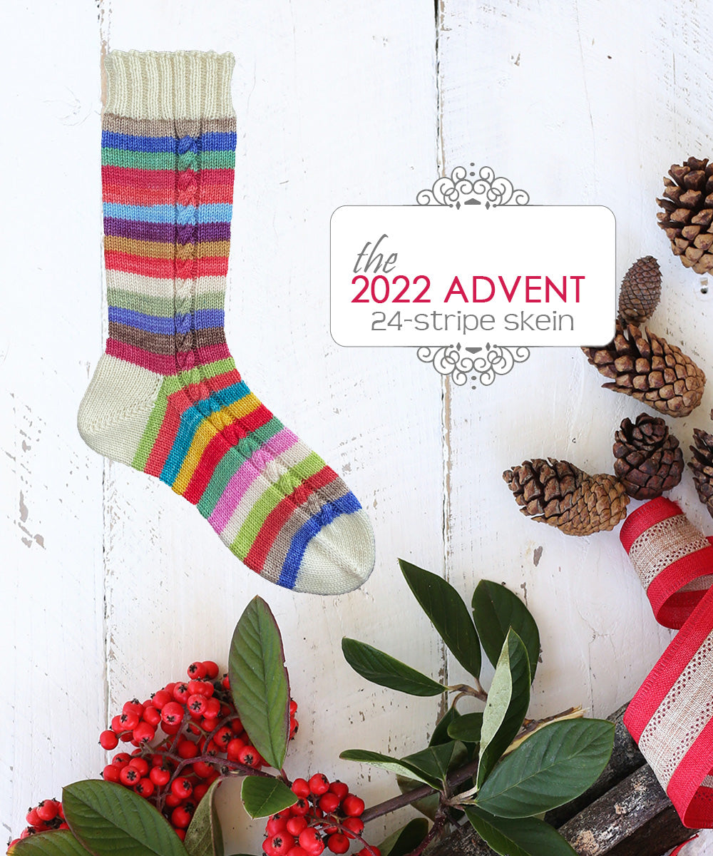 2022 ADVENT 24stripe skein The Cozy Knitter